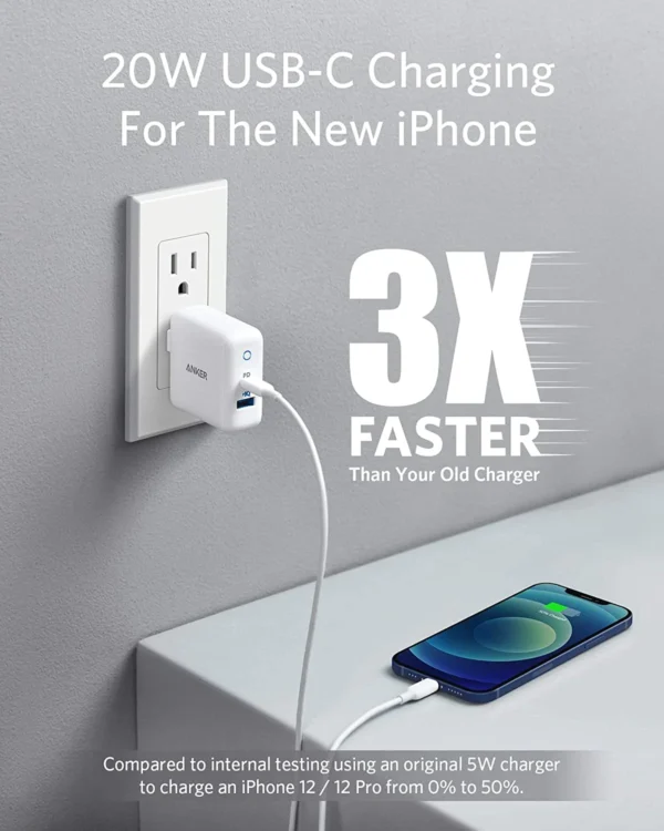 Anker - PowerPort PD+ 2 (15W USB, 20W Type-C)