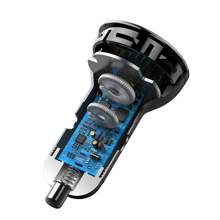 Baseus-Digital-Display-Car-Charger-USB-QC4.0-USB-C-PD-3.045W-5A-silver-4 Baseus Digital Display Car Charger USB QC4.0 + USB-C PD 3.0