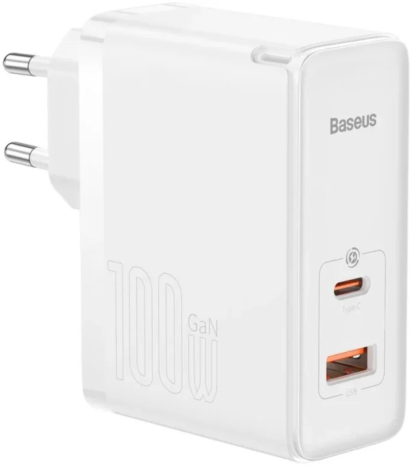Baseus GaN5 Pro Type-C/USB 100W (valge)