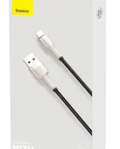 BASEUS Cafule Metal Cable USB to USB-C 66W 0.25m Black