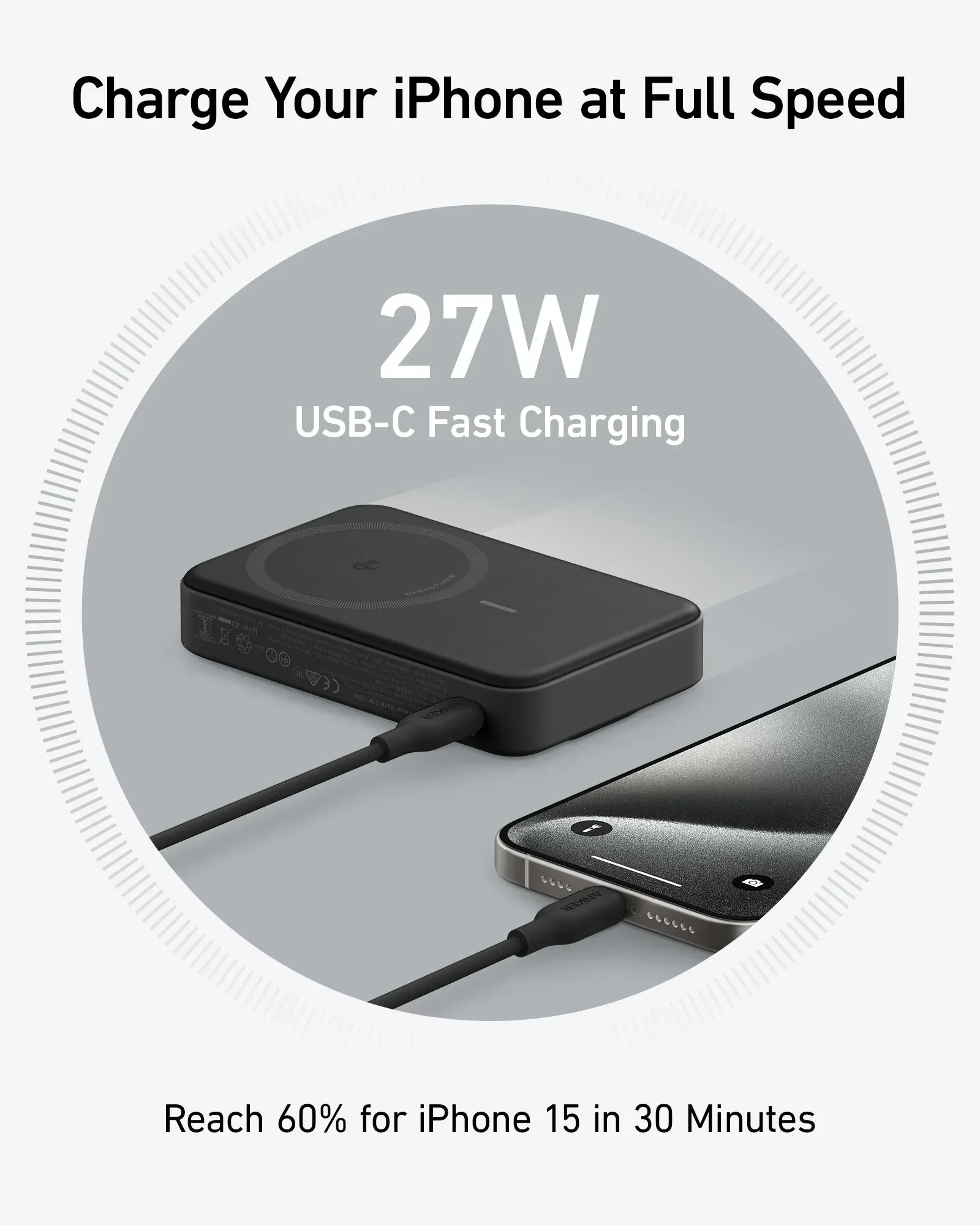 Anker 633 MagGo magneetiline akupank 10 000 mAh (must)